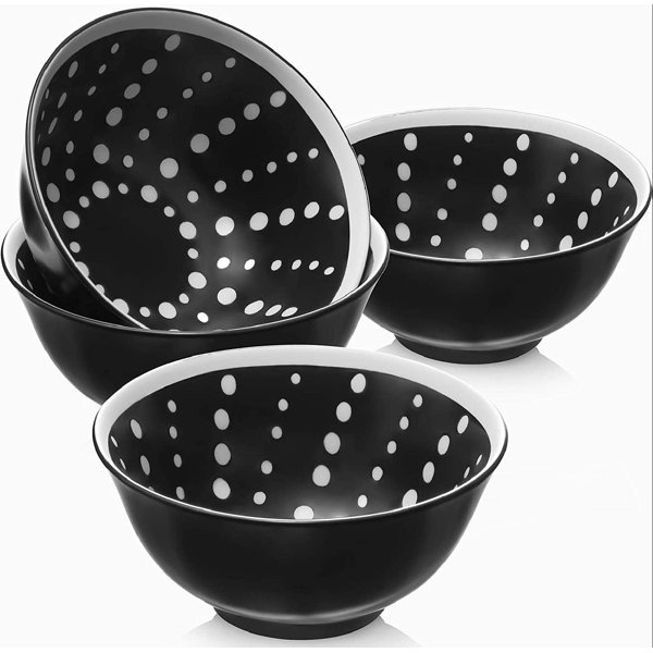 Corrigan Studio® Porcelain Matte Black Bowls For Kitchen, Ceramic Soup